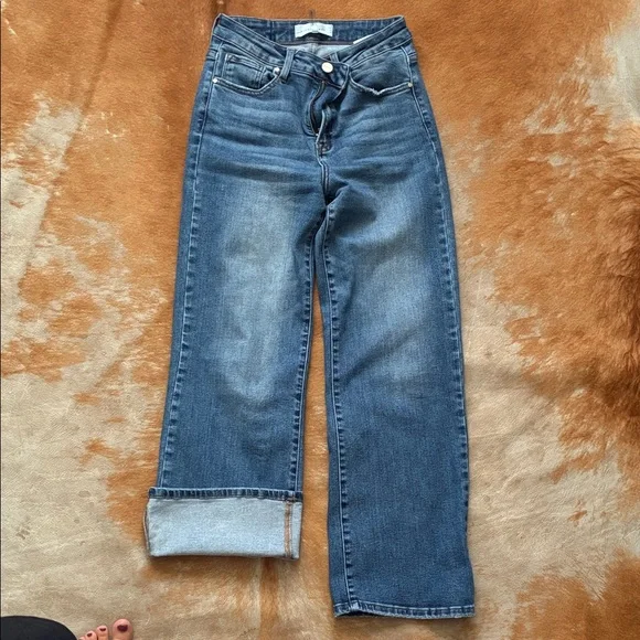 Classic Blue Flare Jeans for Women - Picture 3 of 5